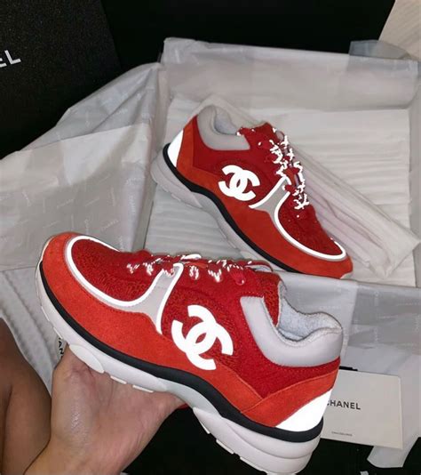 chanel red sneakers